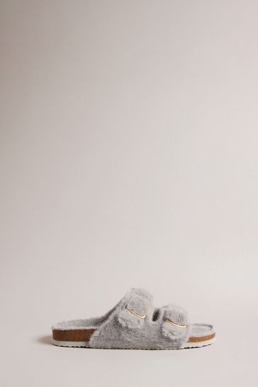 Grey faux fur best sale sliders