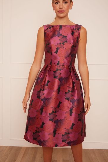 Buy Chi Chi London Purple Sleeveless Floral Box Pleated Midi Dress from Next Croatia