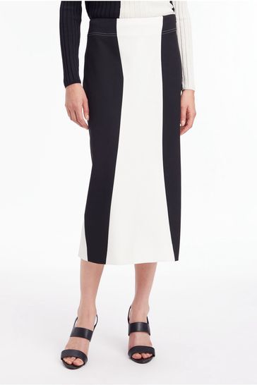 Calvin Klein White Abstract Blocking Skirt