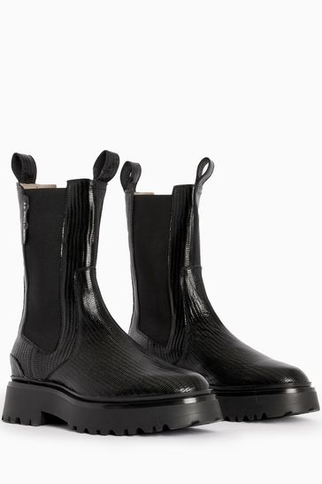 Buy AllSaints Amber Snake Black Boots from Next Ireland