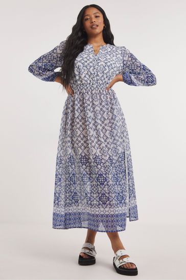 Buy Joanna Hope Blue Tile Print Maxi Beach Dress from Next Slovenia