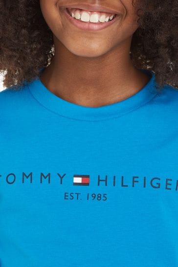 Buy Tommy Hilfiger Unisex Kids Next Blue USA Long Sleeve from Essential T-Shirt