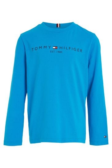 Unisex from Hilfiger Tommy USA Essential Blue T-Shirt Next Long Kids Buy Sleeve