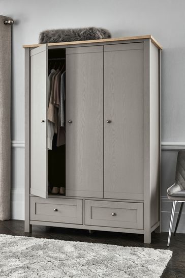 Buy Malvern Dove Grey Triple Wardrobe From Next Ireland