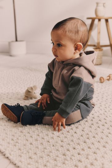 Charcoal Grey Hooded Sweatshirt and Joggers Baby Set