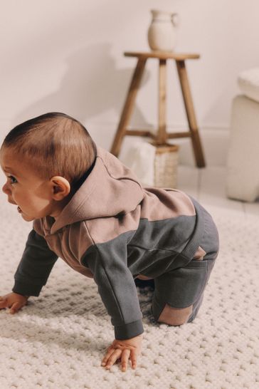 Charcoal Grey Hooded Sweatshirt and Joggers Baby Set