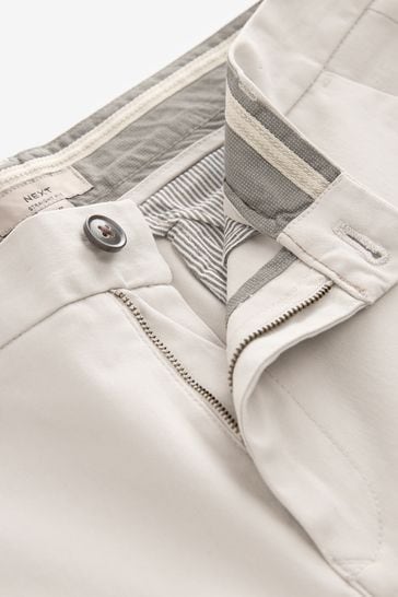 Buy Stone Light Straight Fit Stretch Chinos Trousers from Next USA