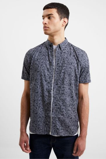 French Connection Geo Floral Short Sleeve Shirt