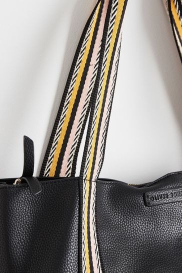 Buy Oliver Bonas Emma Stripe Black Tote Bag from Next Luxembourg