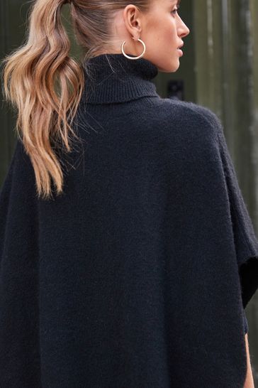 Roll neck poncho jumper discount