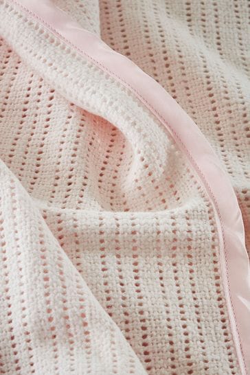 Satin edged discount cellular baby blanket