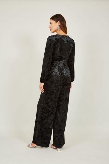 Velvet long sleeve jumpsuit discount