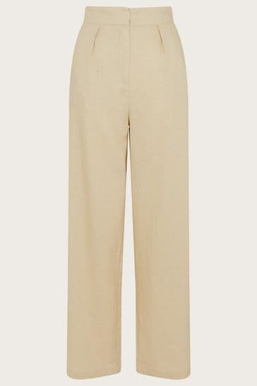 Monsoon white linen trousers deals