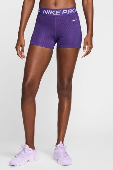 Nike Purple Dri-FIT Pro Mid Rise 3 Printed Shorts