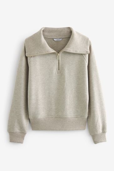 Buy Natural Cosy Zip Funnel Neck Long Sleeve Jumper from Next Bahrain
