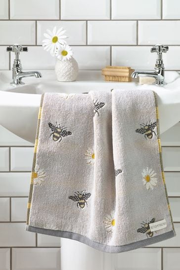 Grey Bee And Daisy Towel
