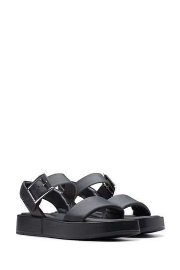 Buy Clarks Black Leather Alda Strap Sandals from Next Denmark