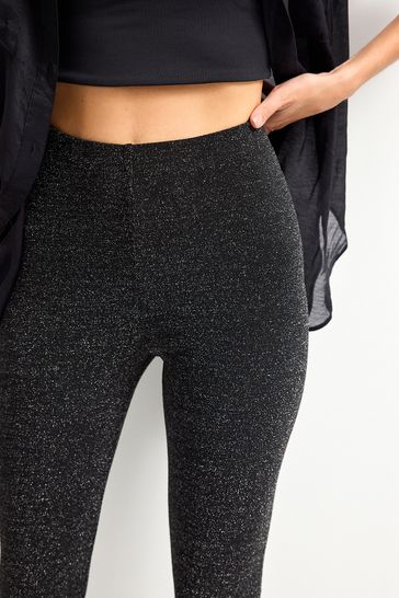 Sparkle black leggings deals