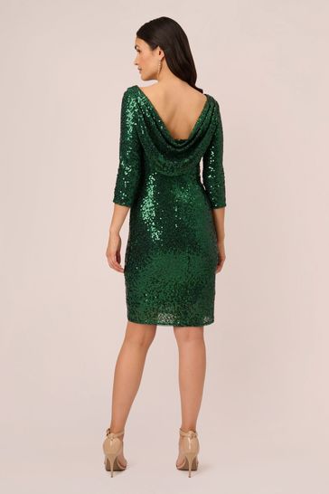 Adrianna papell green sales sequin dress