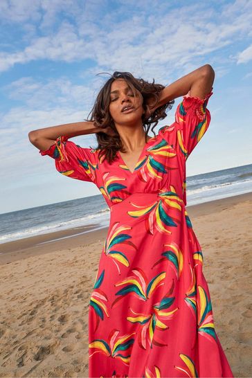Buy Anorak Pink Bananas EcoVero Olivia Bow Midi Dress from Next Netherlands