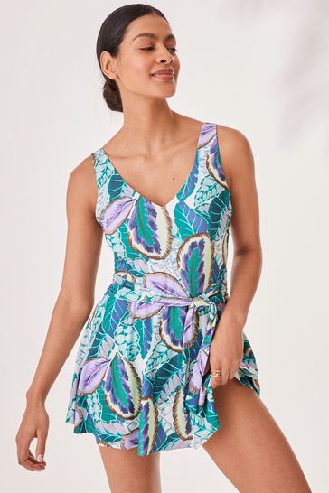 Buy Purple Tropical Print Swim Dress from Next Luxembourg