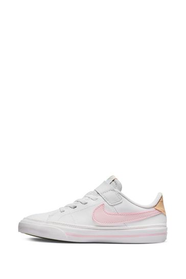 Buy Nike White Pale Pink Court Legacy Junior Trainers from Next