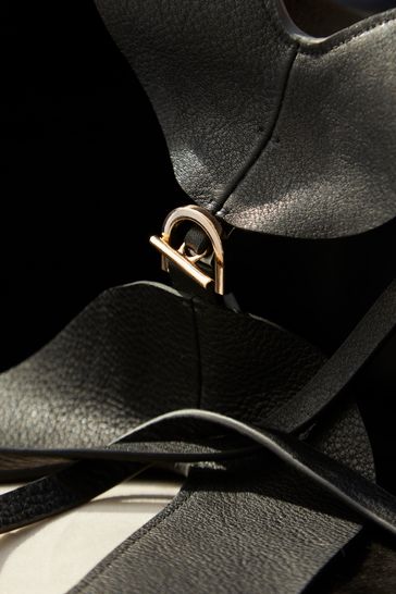 Black Premium Leather Shopper Bag