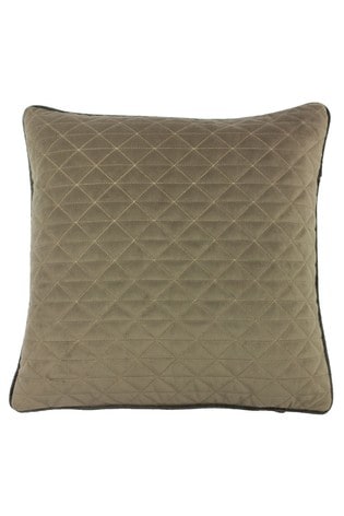 Riva Paoletti Taupe/Charcoal Grey Quartz Quilted Polyester Filled Cushion