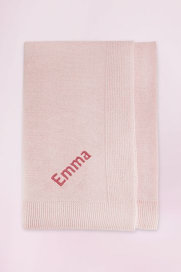 Buy Babyblooms Personalised Pink Luxury Knitted Baby Blanket From Next Ireland