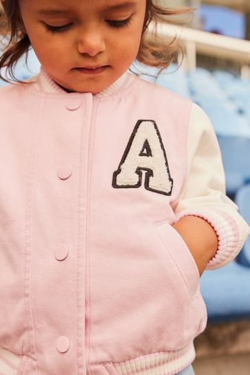 Buy Pink Varsity Bomber Jacket 6mths 7yrs from Next Luxembourg