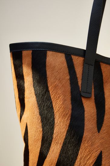 Buy Animal Print Premium Leather Shopper Bag from Next Germany