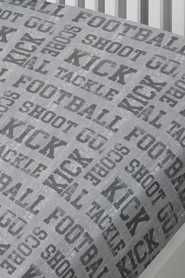 Bedlam Grey Kids Football Fitted Fitted Sheet