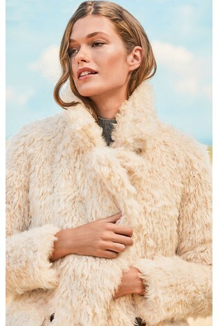 Next faux fur coat clearance