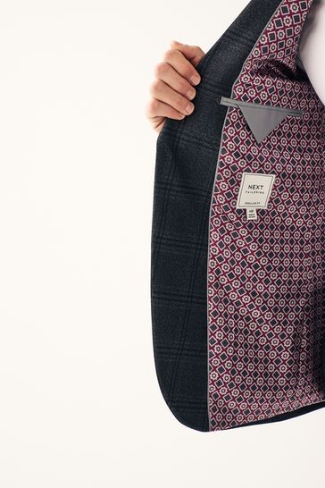 Buy Charcoal Grey Regular Fit Check Suit Jacket from Next Singapore