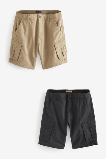 Navy Blue/Stone Natural Cargo Shorts 2 Pack