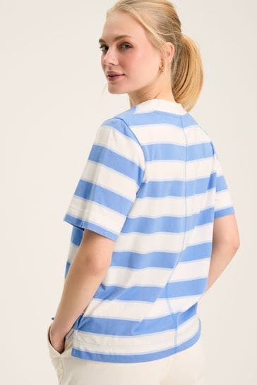 Joules Darcey Blue Stripe V-Neck T-Shirt