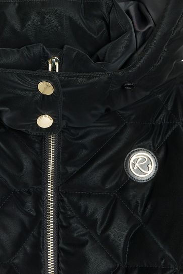River Island Black Glam Girls Padded Coat