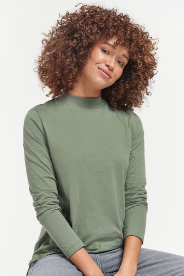 Khaki high neck top top