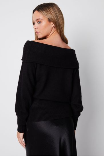 Buy Threadbare Black Knitted Bardot Jumper from Next Denmark