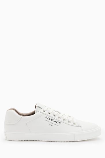 AllSaints White Underground Leather Low Top Trainers