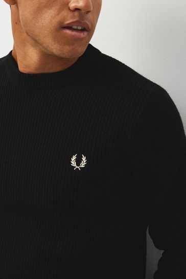 Fred perry textured crew neck jumper hotsell