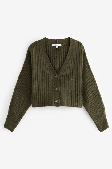 Buy Khaki Green Rib Dolman Sleeve Cardigan from Next Luxembourg