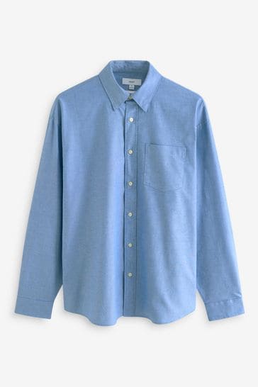 Buy Light Blue Relaxed Fit Long Sleeve Oxford 100 Cotton Shirt from Next Netherlands