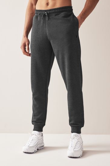 Charcoal Grey Regular Fit Cotton Blend Cuffed Joggers