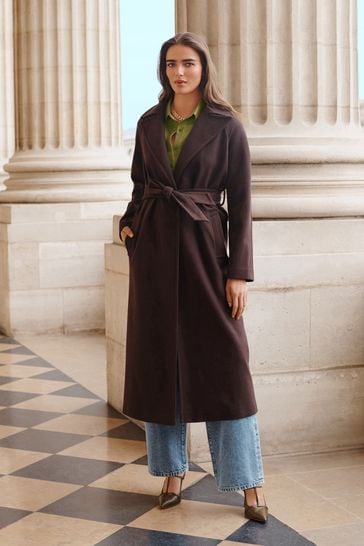 Long belted coat womens shop
