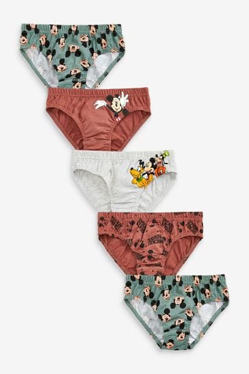 Red Mickey Mouse 5 Pack License Briefs (1.5-10yrs)