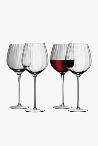 LSA International Set of 4 Aurelia Optic Red Wine Glasses
