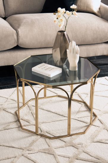 Gold and glass nesting coffee sale table