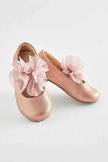 Pink Wide Fit (G) Mary Jane Bow Occasion Shoes
