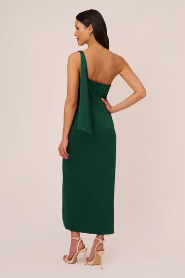 Buy Adrianna Papell Green Satin Crepe Dress from Next Poland